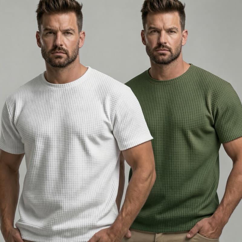 kit 2 Camiseta Texturizada Casual Malha Premium