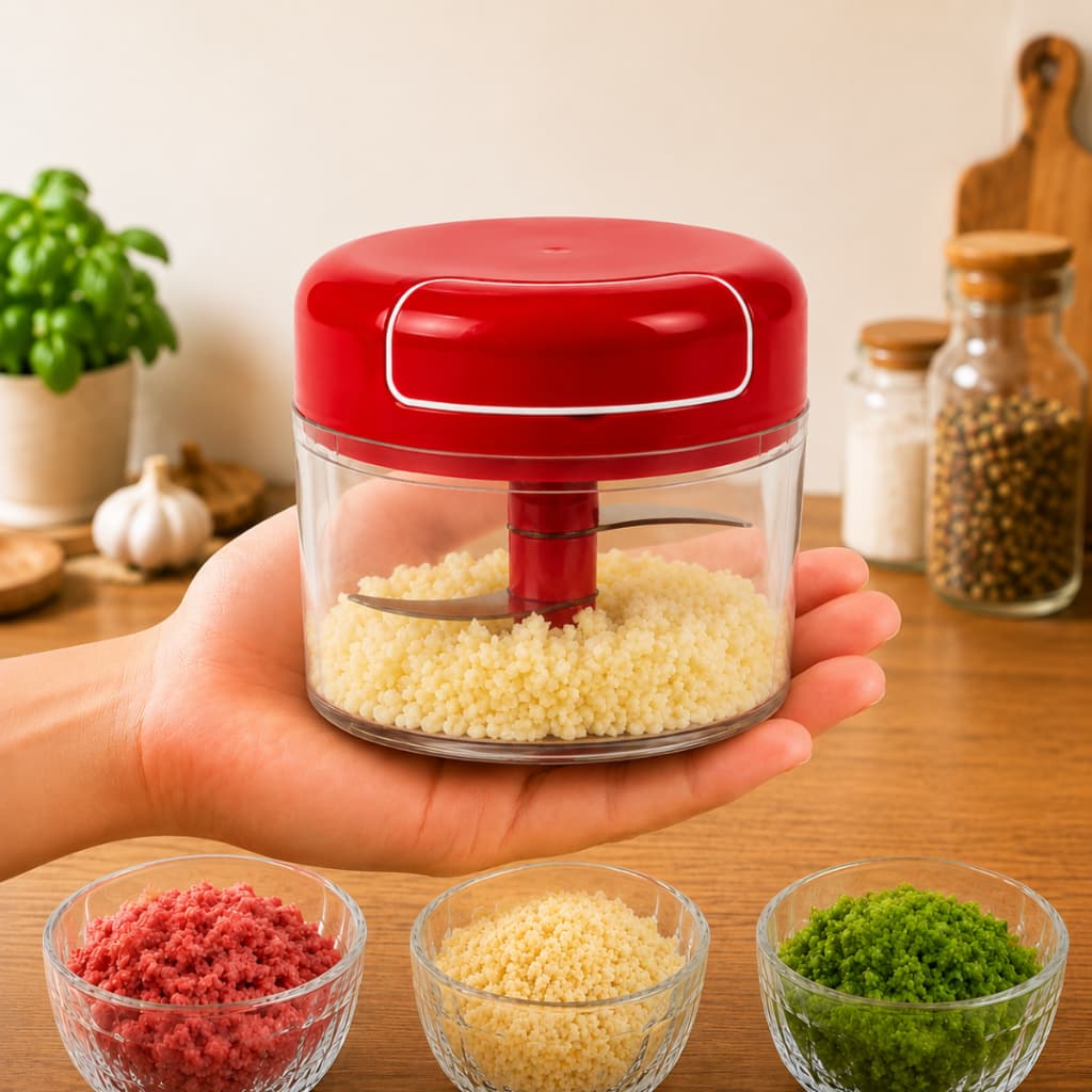 Mini Processador Alho Temperos Triturador Legumes Picador Cortador Multifuncional