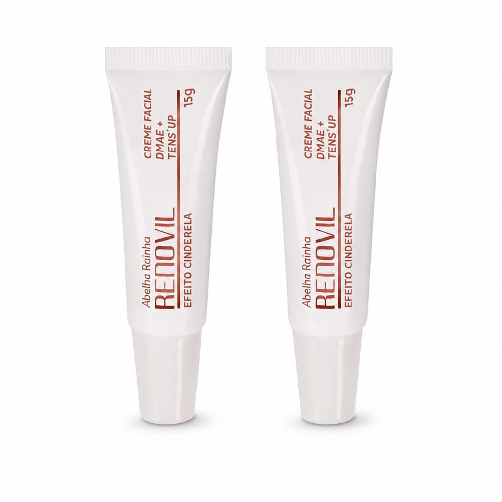 Kit 2x Creme Facial Rejuvenescedor Efeito Cinderela com DMAE Tens'Up Renovil Abelha Rainha 15g