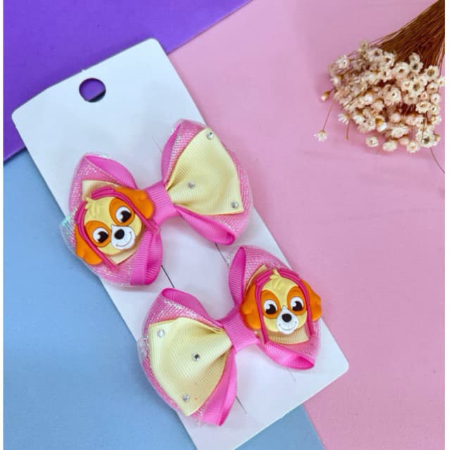 Parziho de laços Sky Patrulha Canina Infantil | Presilha de Cabelo Menina