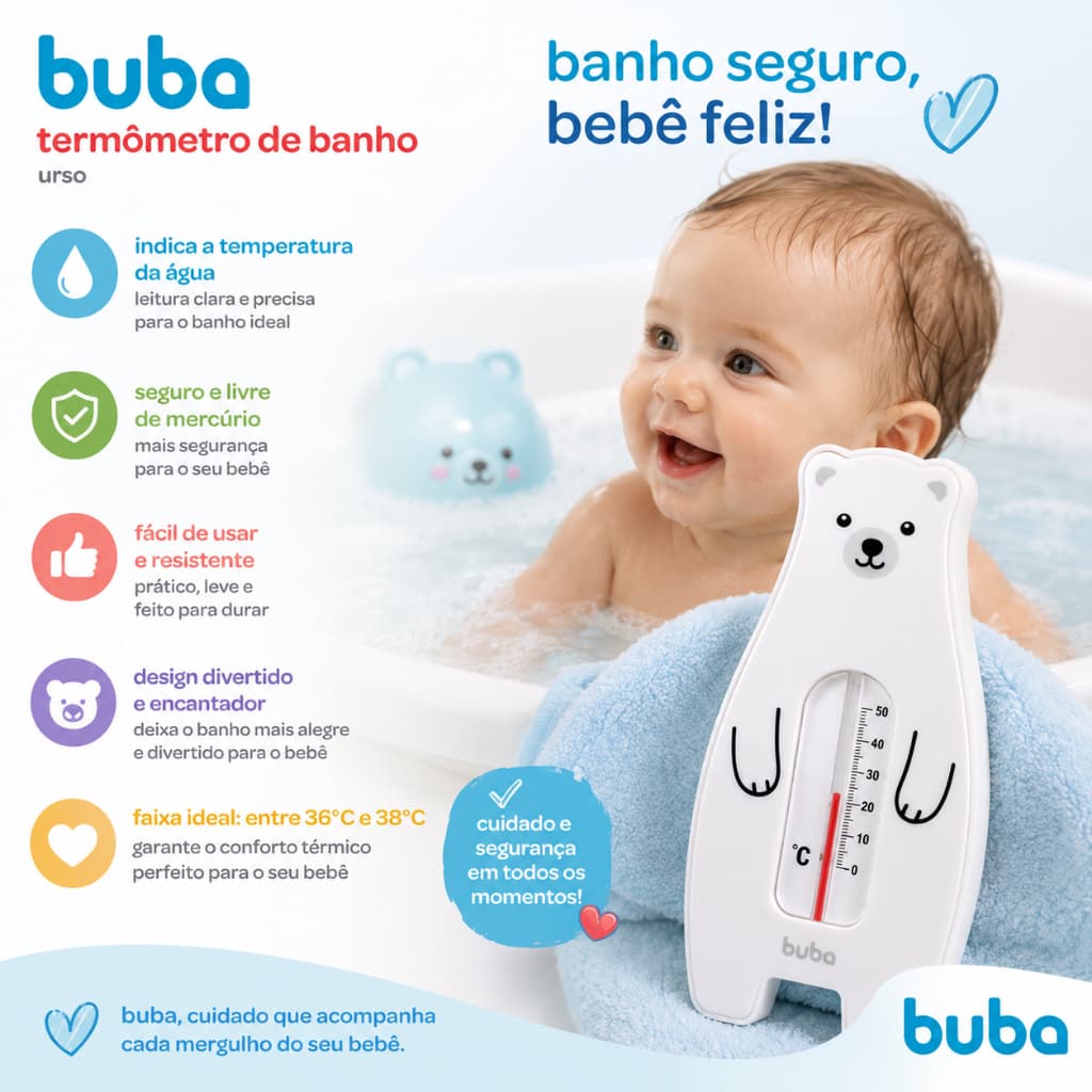 Termômetro Infantil Buba para Banheira – Medidor de Temperatura