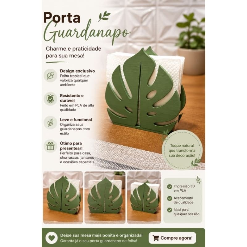 Porta Guardanapo De Mesa costela de Adão