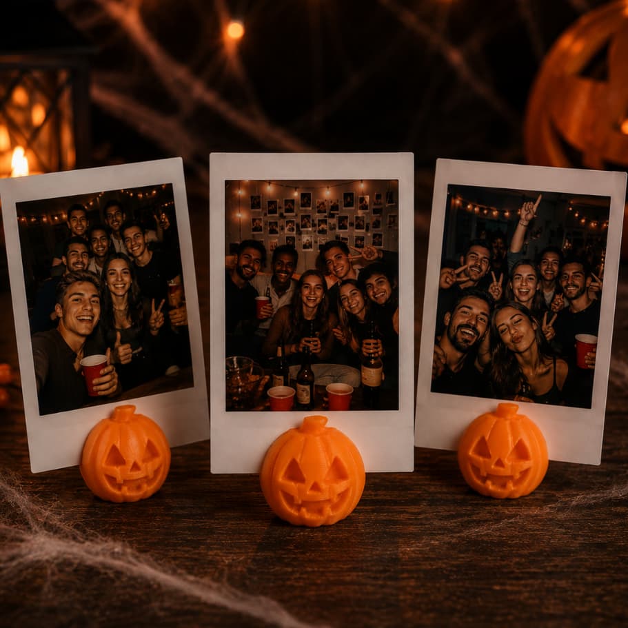 10 Suportes Porta Fotos Polaroid Porta Retrato Instax Abóbora Lembrancinhas Festa Halloween