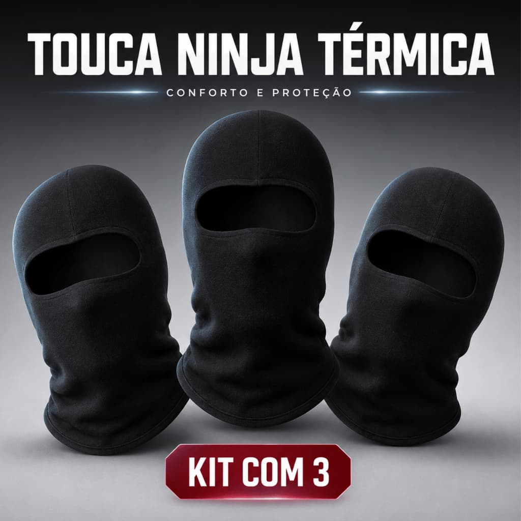 Kit 3 Touca Ninja ou kit com 2 Touca Ninja Balaclava Térmica Unissex Com Proteção UV Moto Frio Motoboy