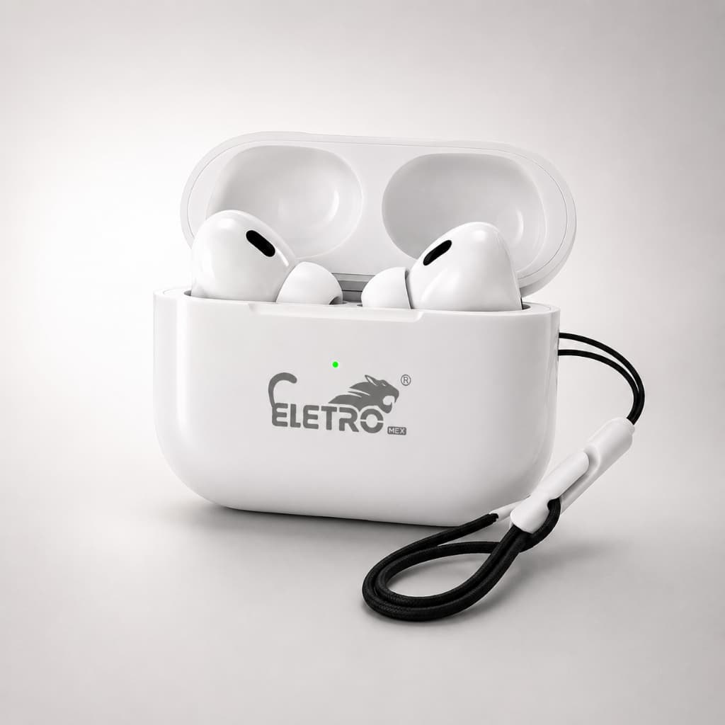 Fone Bluetooth Original Eletromex Sem Fio Para iOS Samsung Android Tipo C Microfone Prova d’água