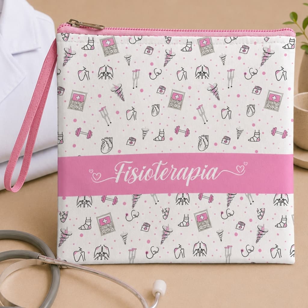 Porta Jaleco Fisioterapia Fisioterapeuta Impermeavel com Alça Bolsa Organizadora Presente Formatura Saude
