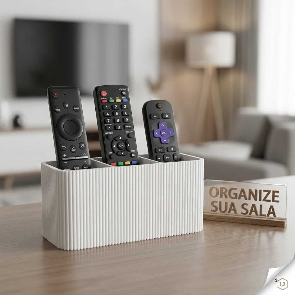 Porta controle remoto decorativo para sala, oganizador