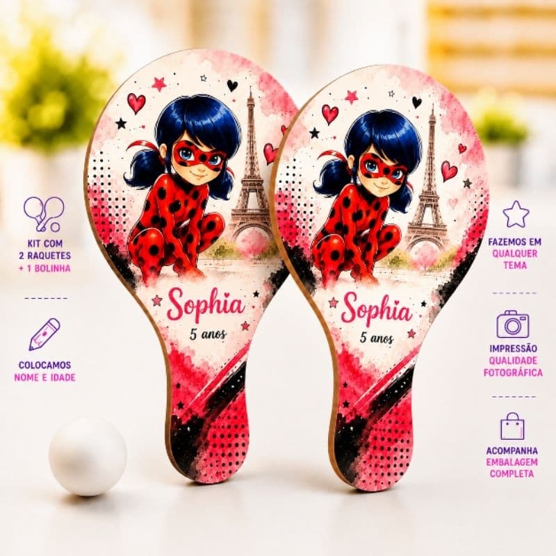 Lembrancinha Lady Bog Ping Pong Personalizados Festa Infantil Aniversário
