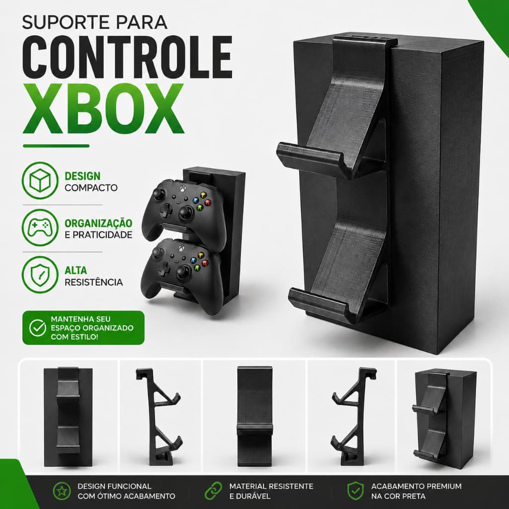 Suporte Duplo Controle Xbox Series  X Organizador Vertical Gamer Suporte para 2 controles XBOX microsoft