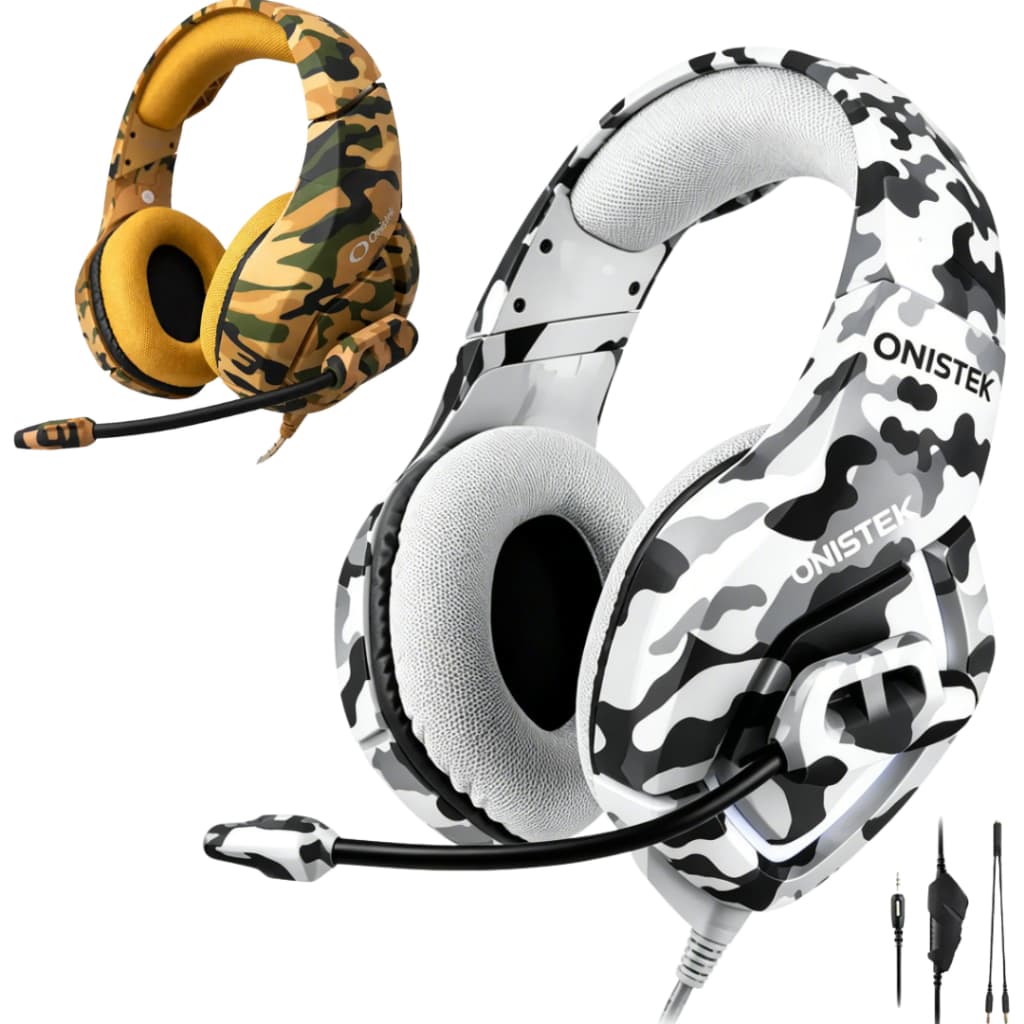 Fone Gamer Headset Camuflado Com Fio Estéreo Microfone USB P2 50mm Para Computer PS4 Xbox NoteBook