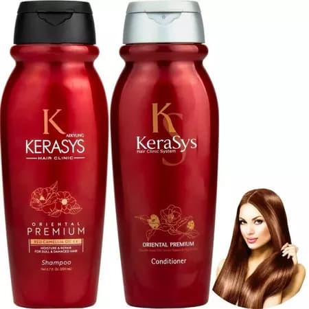 KIT Shampoo e Condicionador Kerasys Red Camellia Oil ORIENTAL Premium 200ML