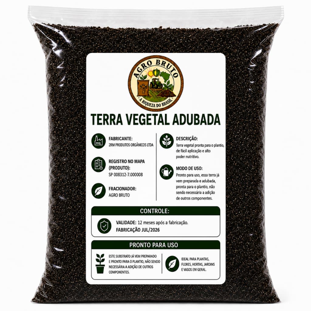 Terra Vegetal Adubada Orgânica 1kg a 10kg Pronta Plantio Vasos Hortas Jardins Flores Mudas