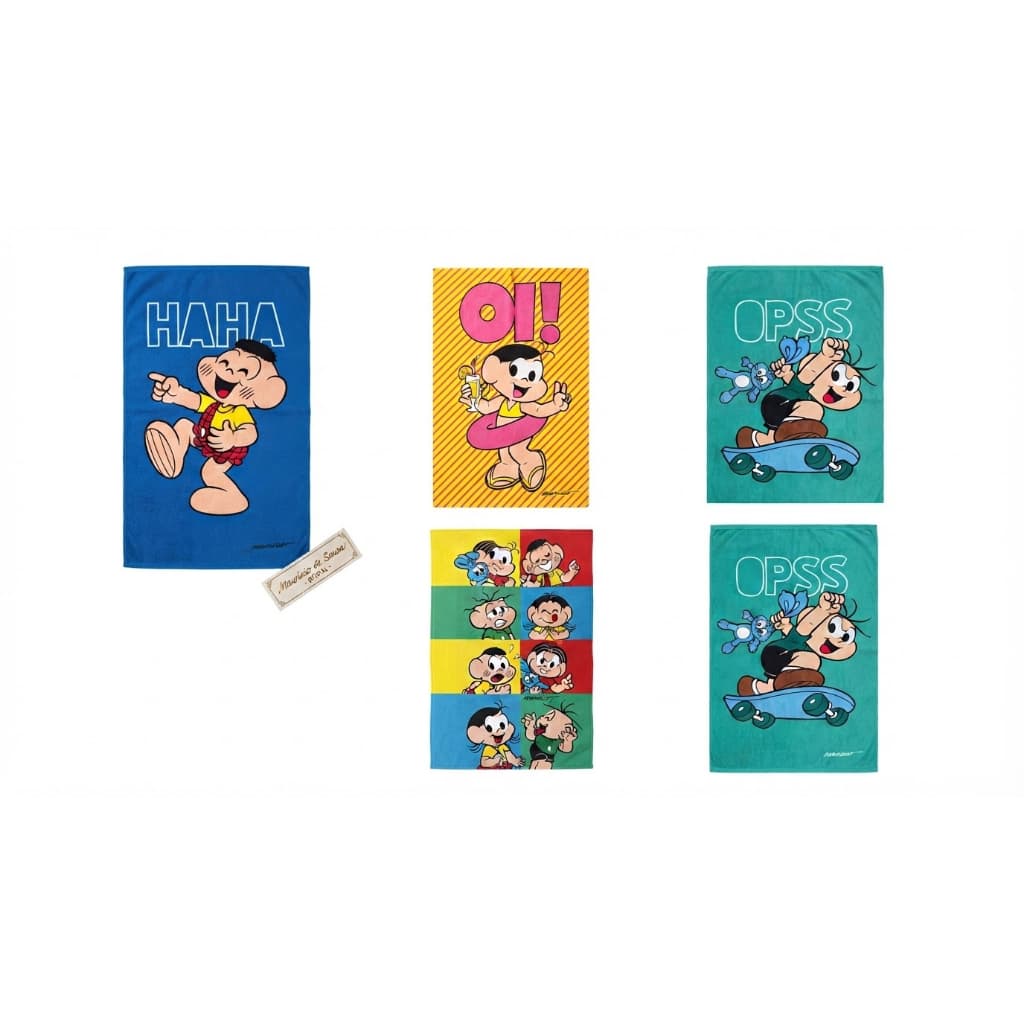 Kit 02 Toalhas de Banho Infantil 100% Algodão Menino Menina Turma da Monica