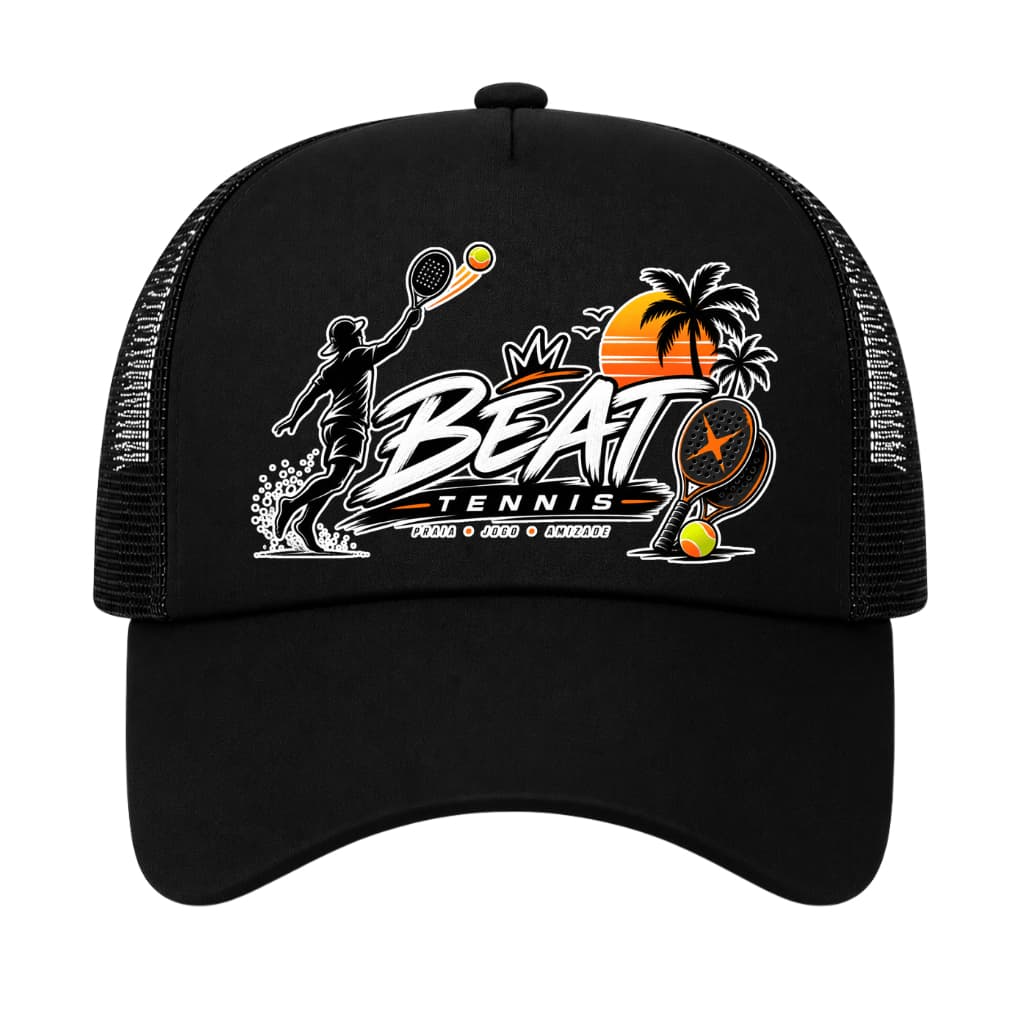 Boné Trucker Beach Tennis DTF Raquete Tênis Esportivo Masculino Feminino Jogo Competição