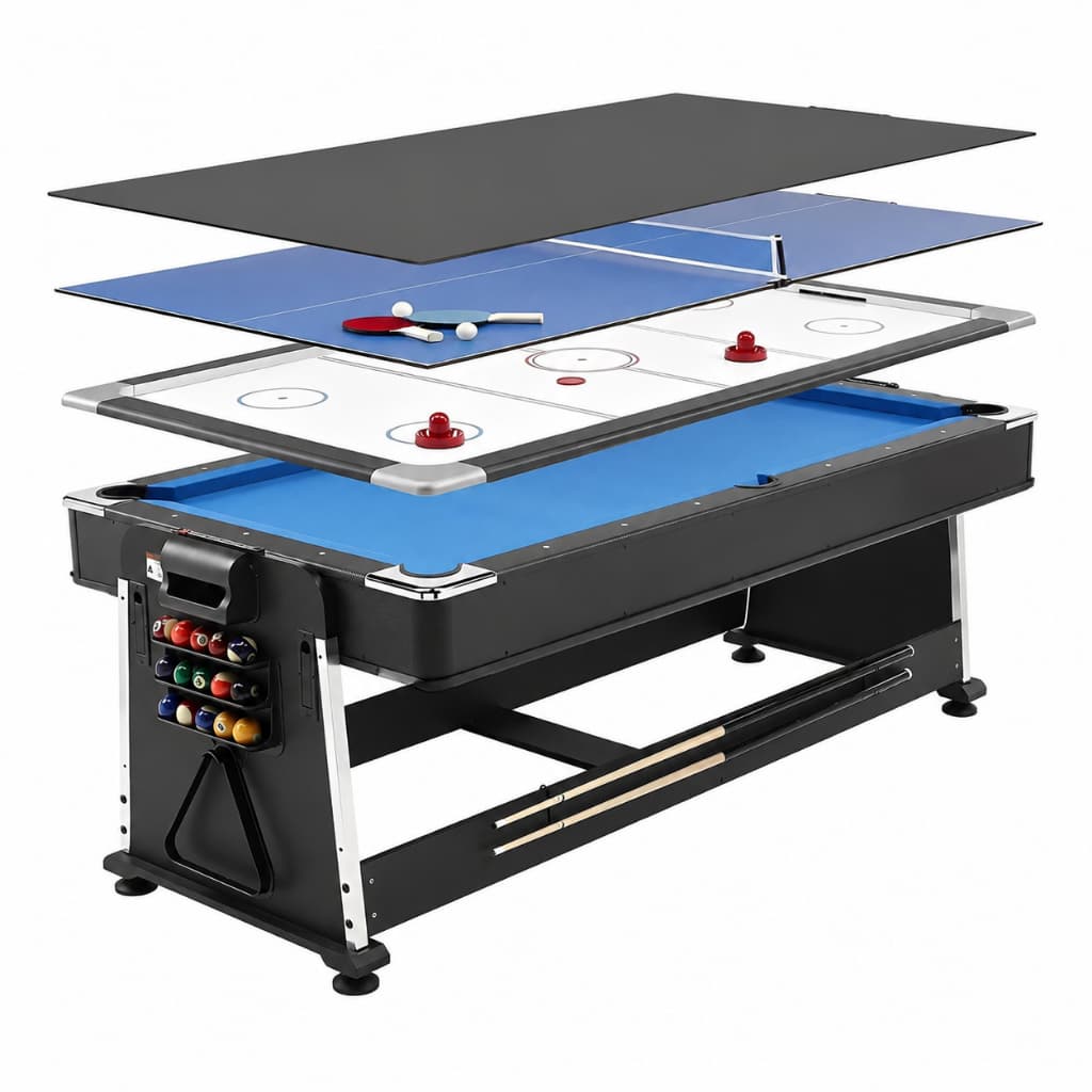 Mesa Multijogos 4 em 1 210cm Completa Air Hockey 220V Sinuca Ping Pong