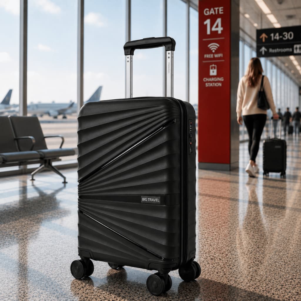 Mala Bordo 10kg Extensor Avião Casca Dura Giratória Divisória Bagagem Mão Férias ABS