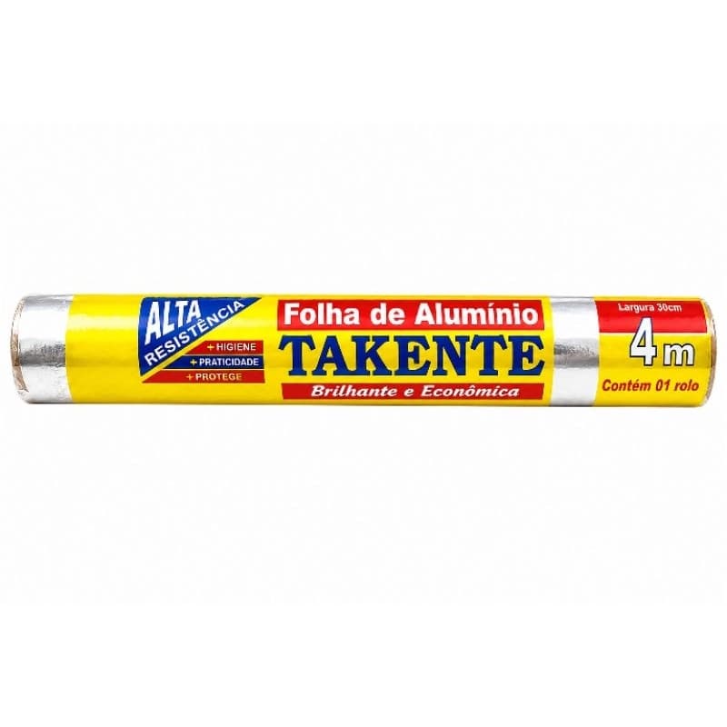 Papel Alumínio Takente 10 Micras 30cm x 4m