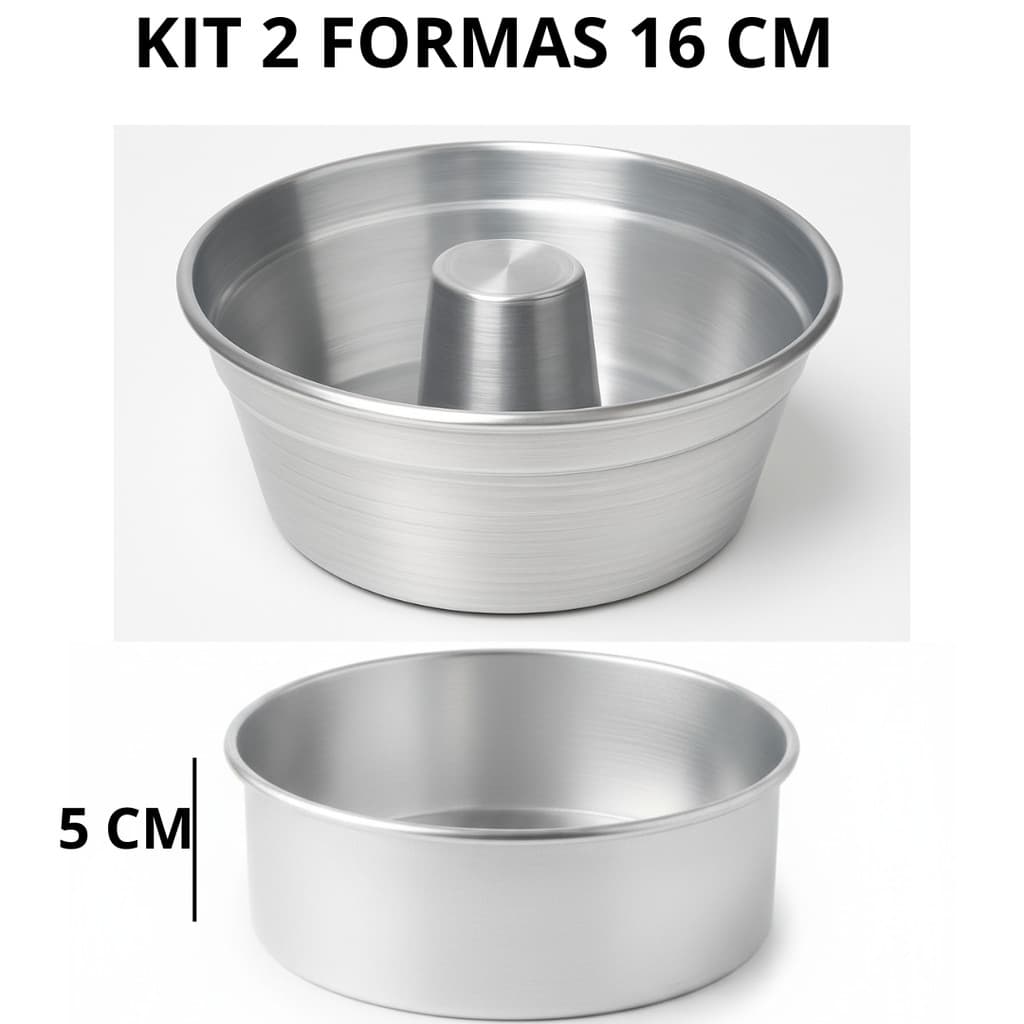 Kit Formas E Assadeira De Bolo E Pudim Redonda 16Nº 18Nº 20Nº Multiuso Varias Medidas