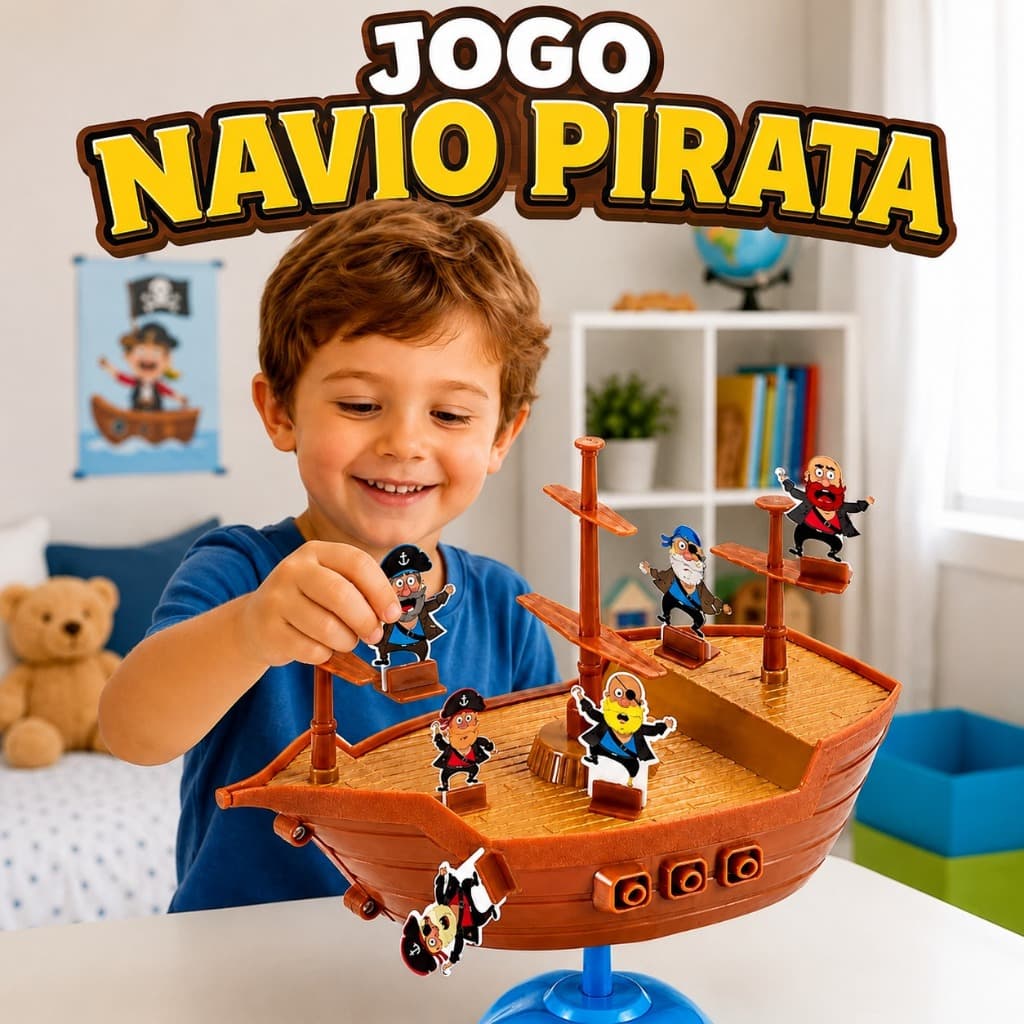 Jogo Navio Pirata Equilíbrio Infantil Brinquedo Educativo