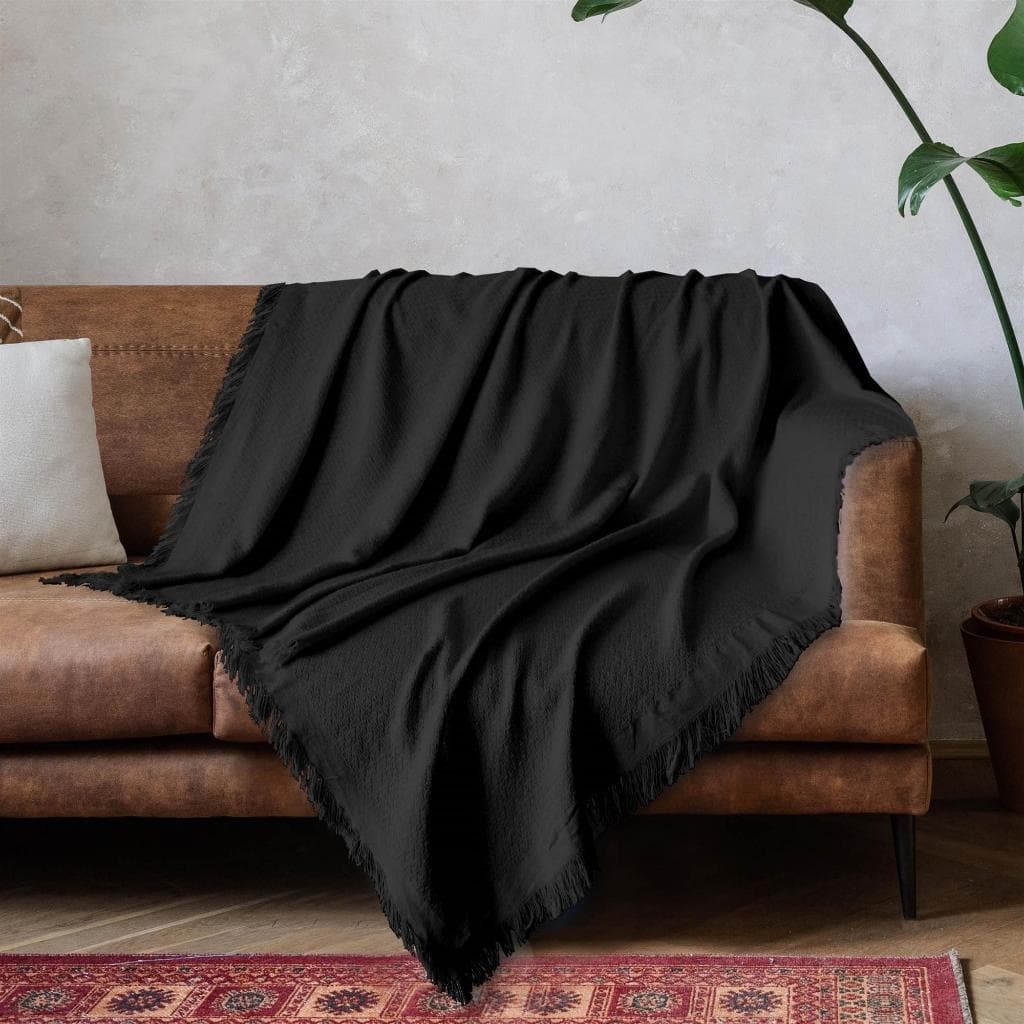 Manta Para Sofá  Cama Decorativa 100% Algodão 1,50m x 1,20m Viena Lisa