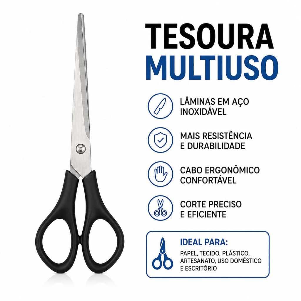 Tesoura Inóx 6" Multiuso 15cm Göller