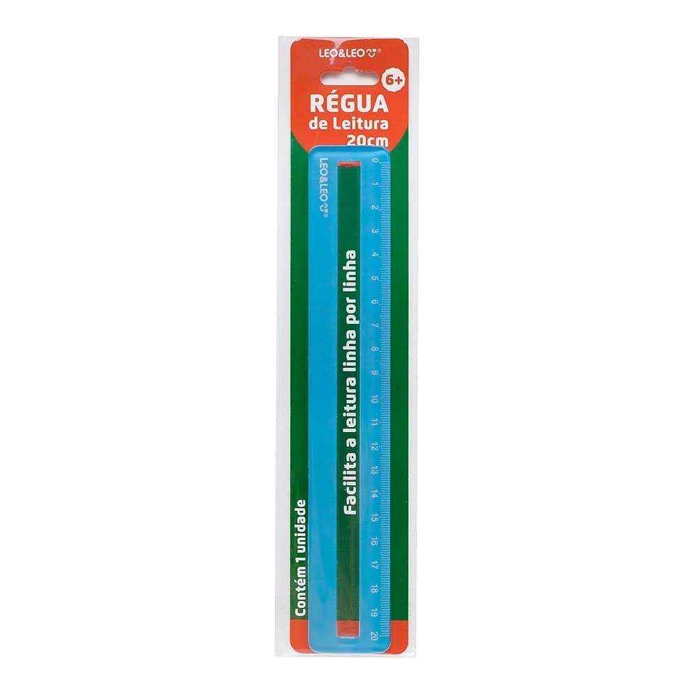 Leo & Leo Régua de Leitura Plástico Azul 20cm 1 unidade