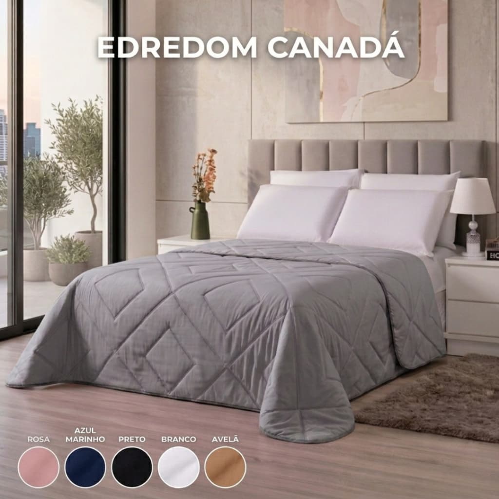Edredom Cama Casal Queen  200 Fios 2,20m x 2,40m Micropercal Desenhado Toque Macio Luxo Premium