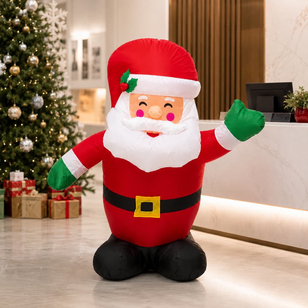 Papai Noel Inflável 90 cm Elétrico Tomada Decoração Casa Loja Shopping Hall Natal Festas Enfeite