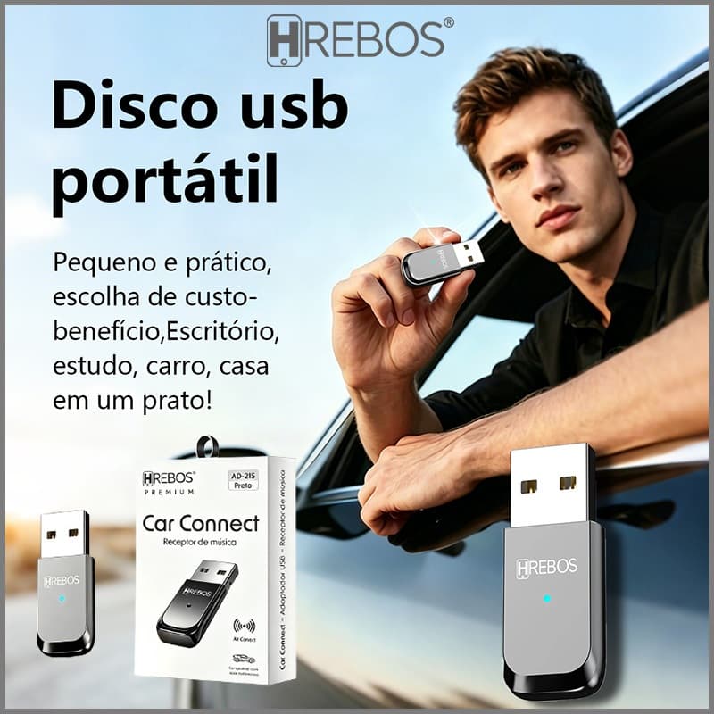 Adaptador Bluetooth USB 5.0, Plug-and-Play, Compatível com Carro, Notebook, Alto-falantes e Impressoras