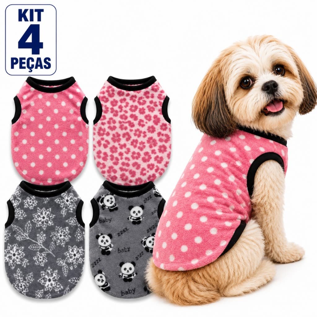 Kit 4 Roupa Para Cachorro Roupinha De Cachorro Inverno Frio Pet Grande A Pequeno PP a XG-1 Roupa Pet