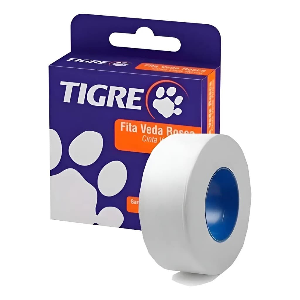 Kit C/ 3 unidades - Fita Veda Rosca Tigre 18mmx10m