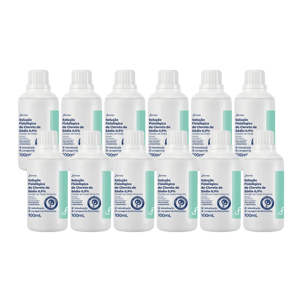 Kit 12 Soro Fisiológico Sorimax Farmax 100ml Solução Fisiológica