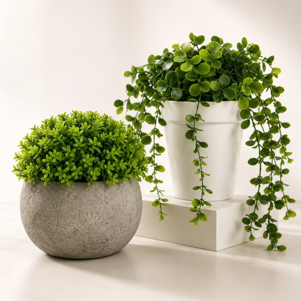 Vaso Decorativo Planta Artificial Arranjo Eucalipto Vasos Ceramica Plantas Artificiais
