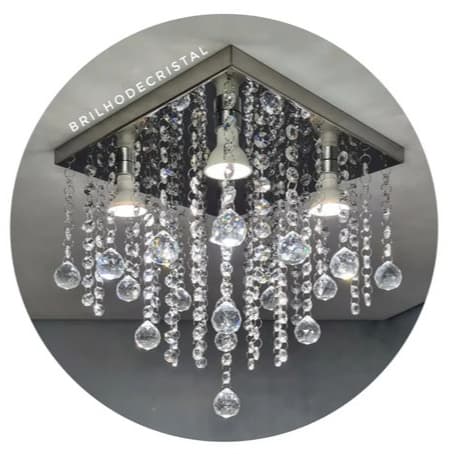 Lustre De Cristal K9 Legítimo 30x30cm Luminária De Teto Para Sala Quarto E Jantar