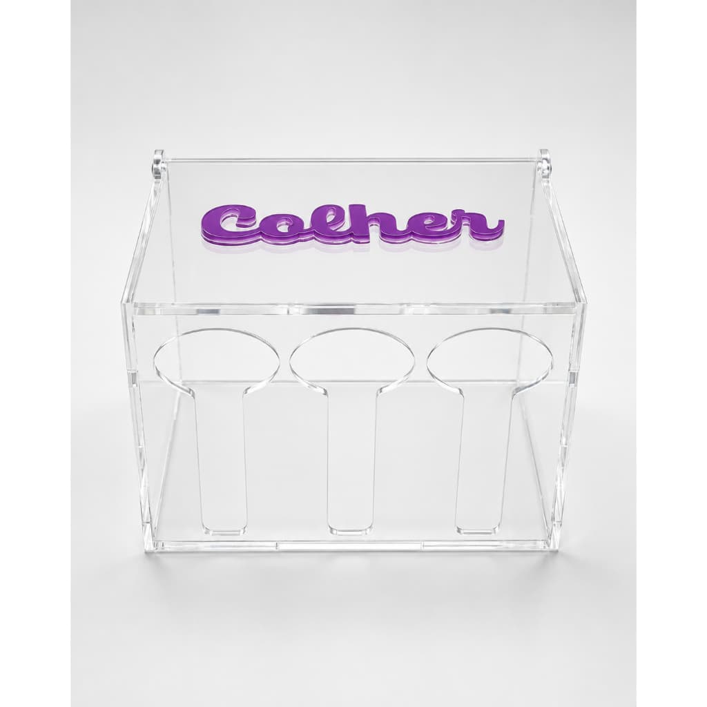 Porta Colher Descartável em Acrílico Cristal 3mm para Sorveteria Açaí Cafeteria Organizador de Colheres