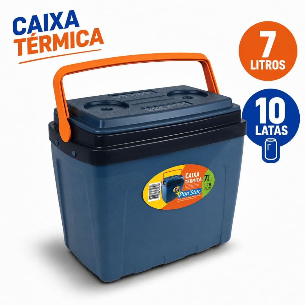 Caixa Térmica Cooler 7 Litros Praia Camping Pesca Clube