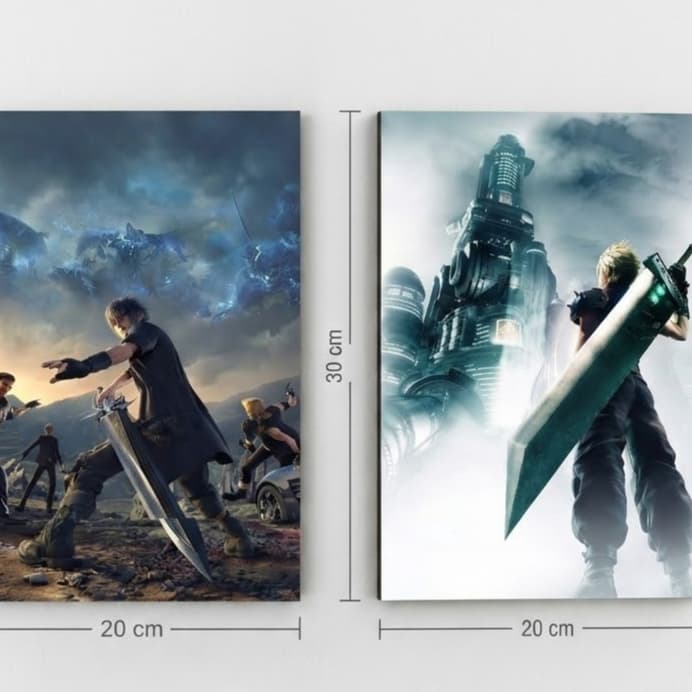 Kit Quadro Gamer HD Premium - Final Fantasy VII XV Retrô
