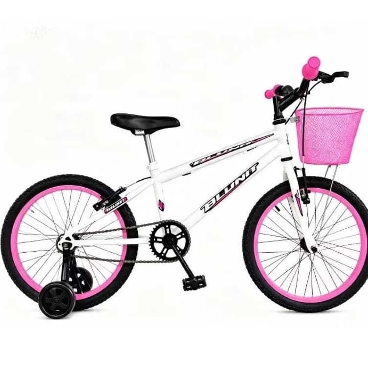 Bicicleta Infantil Feminina Com Rodinhas Aro 20 BLUNIT com Cesta Freio V-Brake para Menina de 6 a 10 Anos Bike
