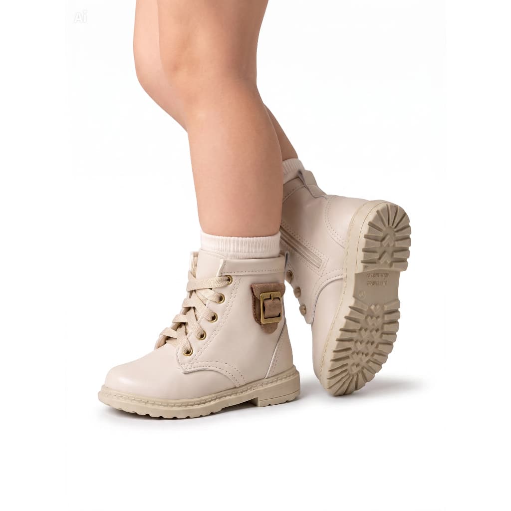 Bota Infantil Menina Coturno Preta Frio Outono Inverno do 20 ao 35