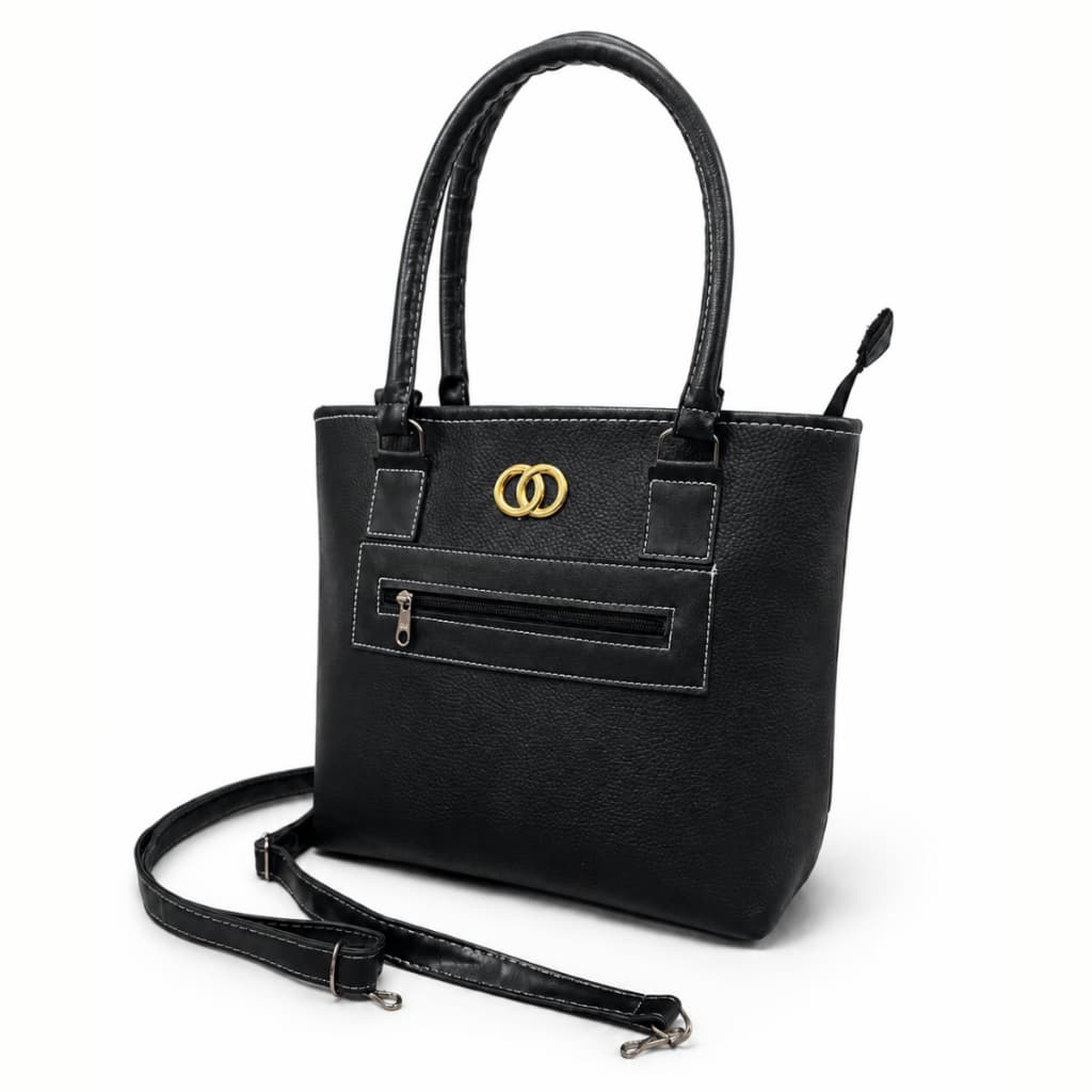 Bolsa Feminina Média com Alça Extra Regulável para Ombro + Chaveiro Pompom Luxuoso