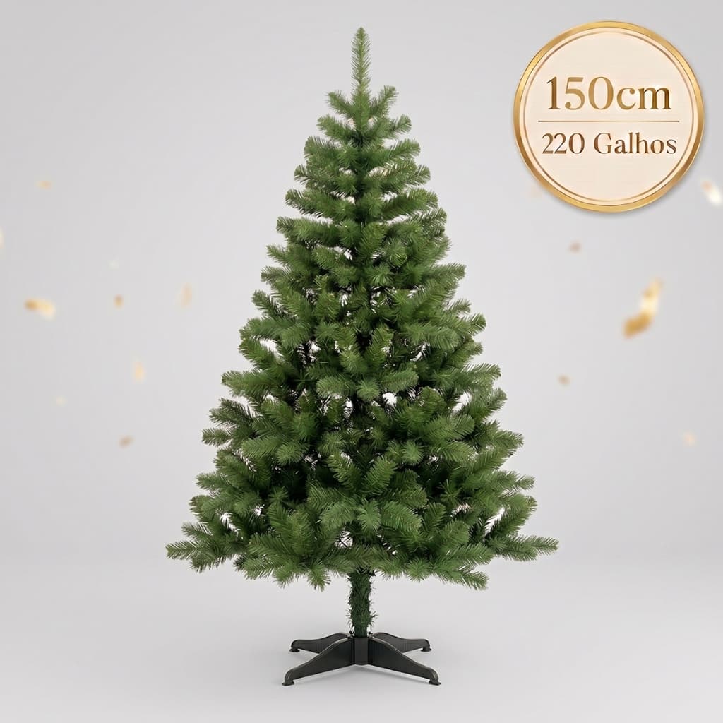 Arvore de Natal Verde Pinheiro 150cm 220 Galhos Tradicional Decoração