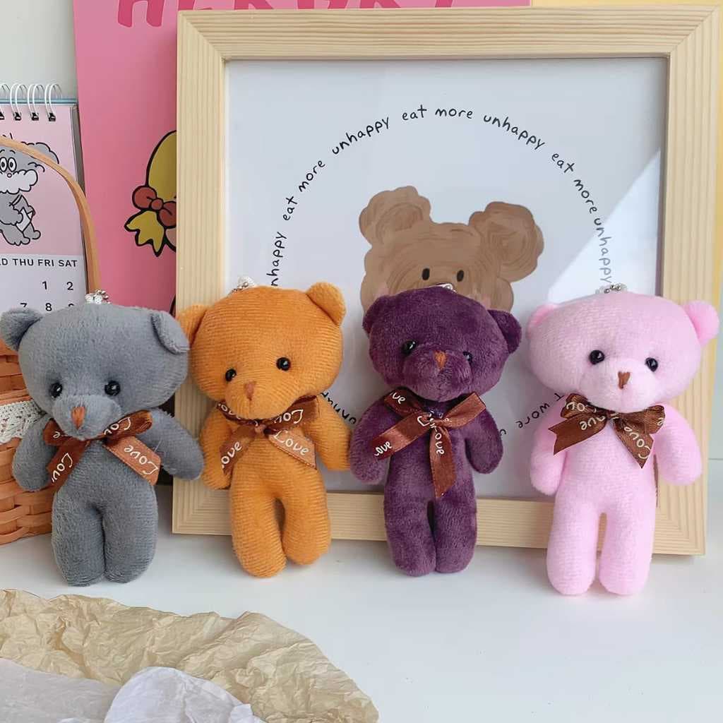 kit 12/24 /36/48 unis Chaveiro Com Pingente De Urso Ttedy De Pelúcia cor aleatorio/12cm