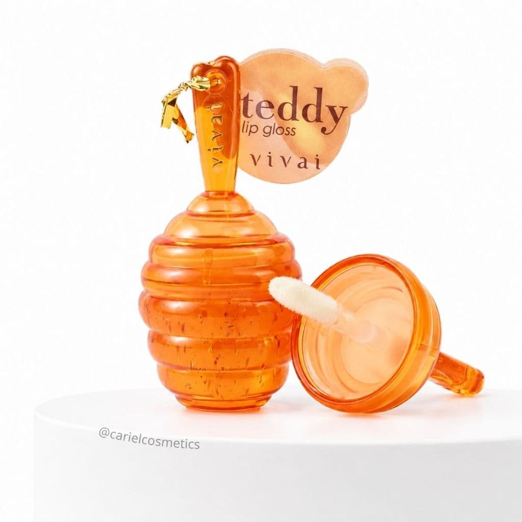 Lip Gloss Vivai Teddy Potinho de Mel Brilho Labial Efeito Espelhado Gloss Hidratante Labial