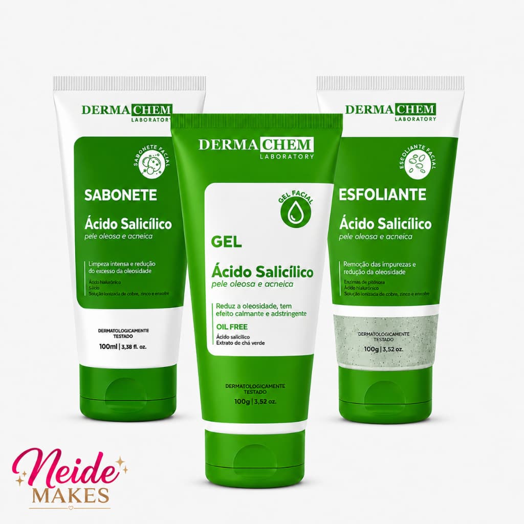 Kit Pele Oleosa Sabonete + Esfoliante Ácido Salicílico Dermachem Antioleosidade 100 ML