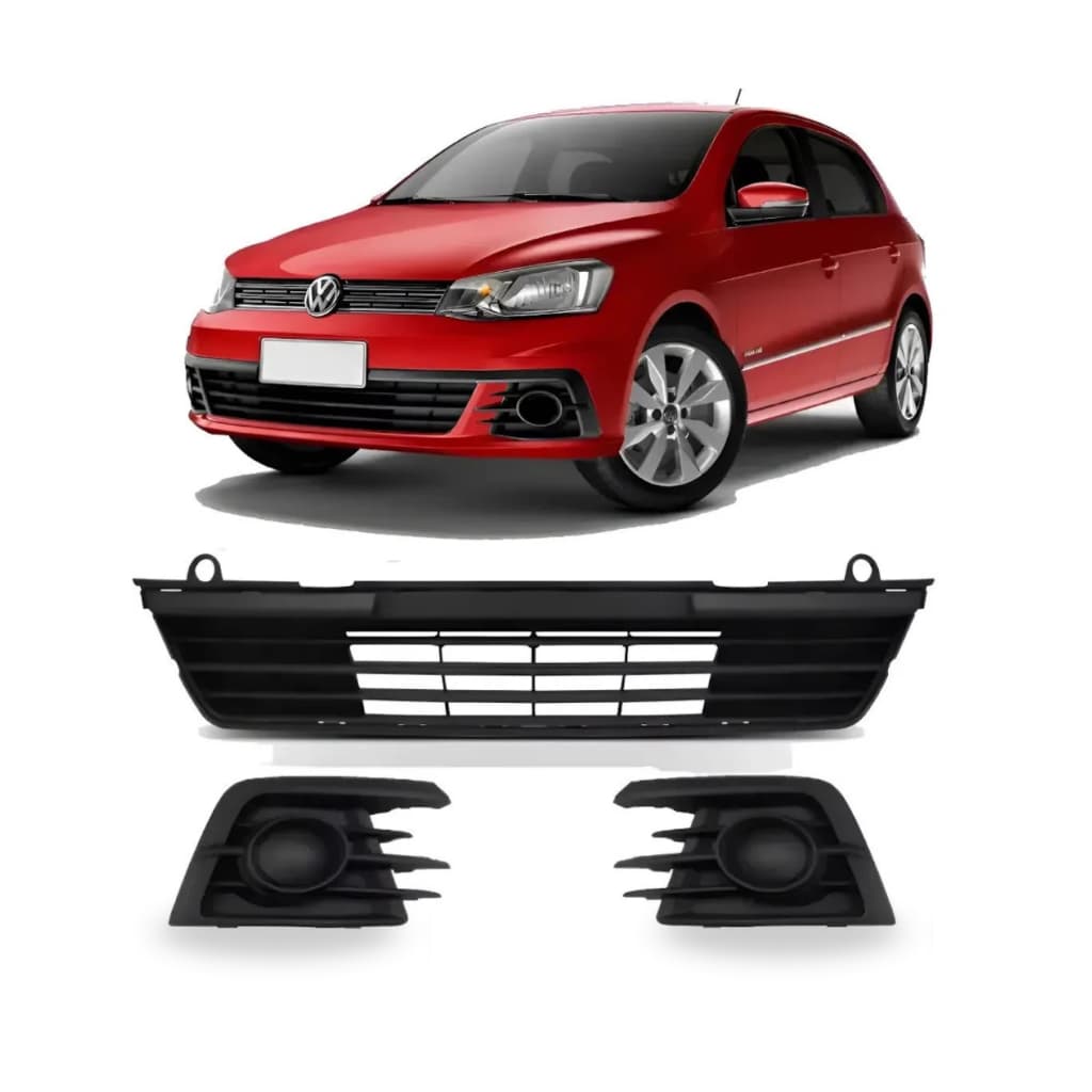 Kit Grade Parachoque Dianteiro Gol Voyage G7 2016 2017 Preto Fosco