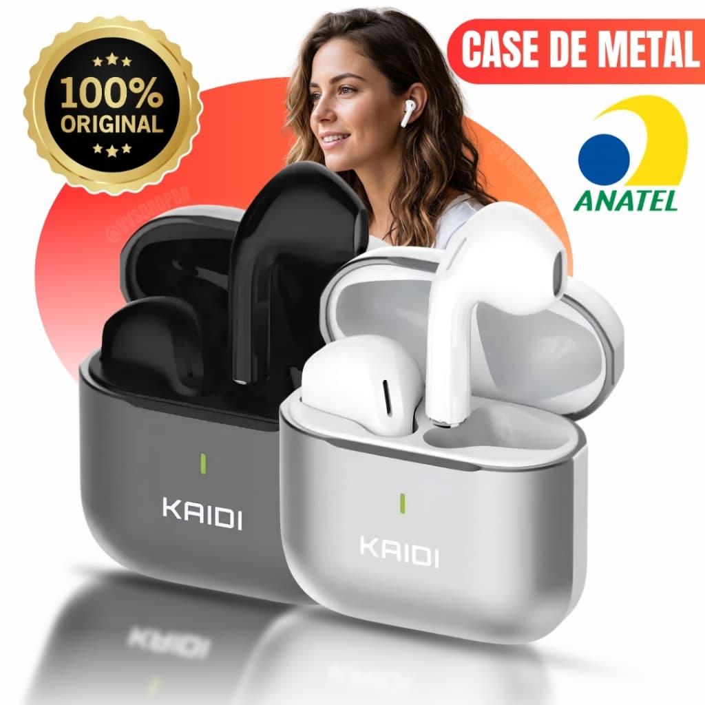 Fone de Ouvido Sem fio Bluetooth  novo Kaidi KD-764 Metal Modelo Novo 2026