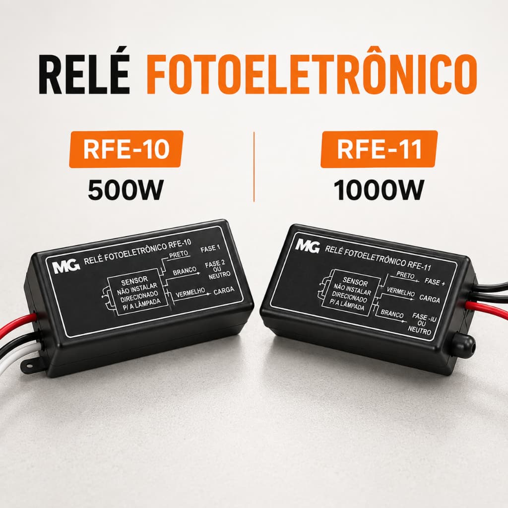 Rele Fotocelula Fotoelétrico 500w Rfe-10 1000w Rfe-11 Compacto Externo MarGirius