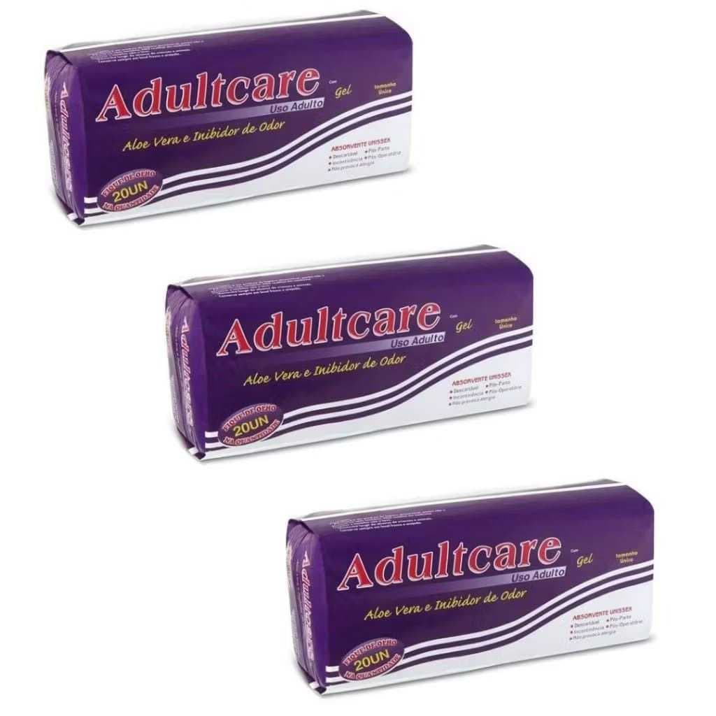 Kit 3 Absorvente Adultcare Geriátrico Unissex