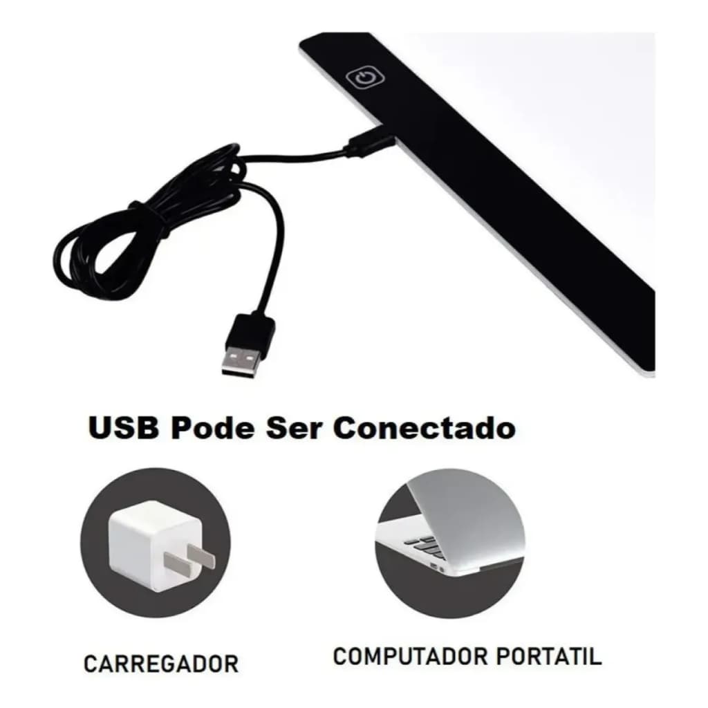 Mesa De Led Luz Branco Desenho Profissional Transposição A4