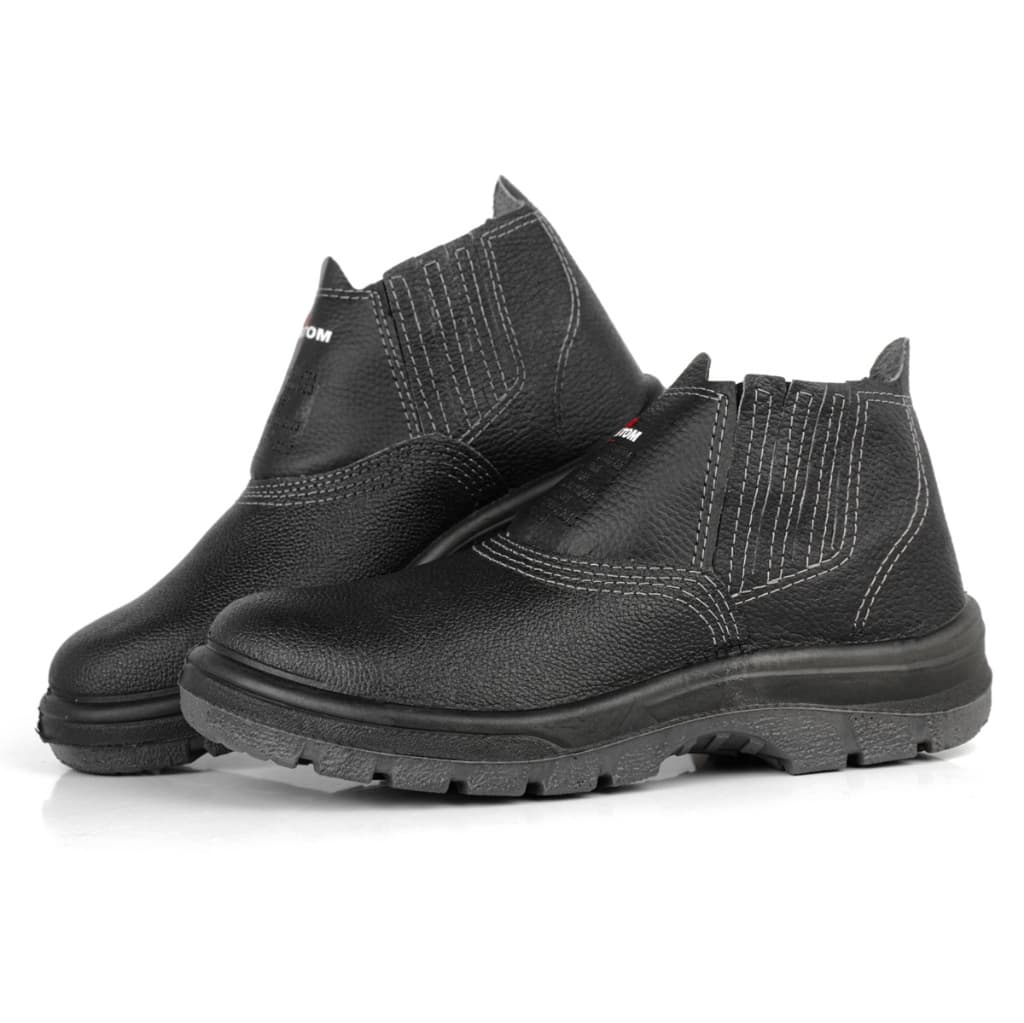 Bota de Segurança Masculina em Couro Legítimo com C.A | Bota de Trabalho Reforçada para Obra, Indústria e Construção